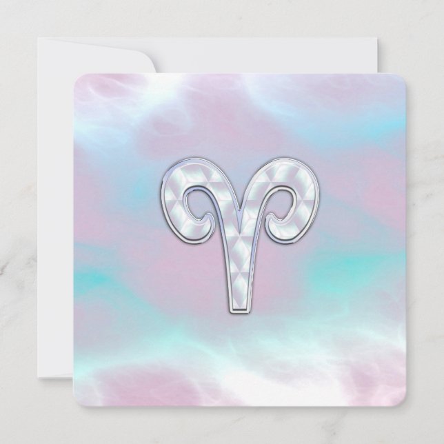 Mutter von Perlstil Aries Zodiac Sign (Vorderseite)