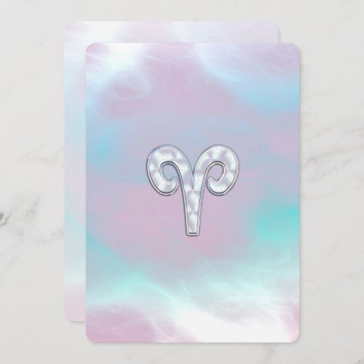 Mutter von Perlstil Aries Zodiac Sign (Vorne/Hinten)