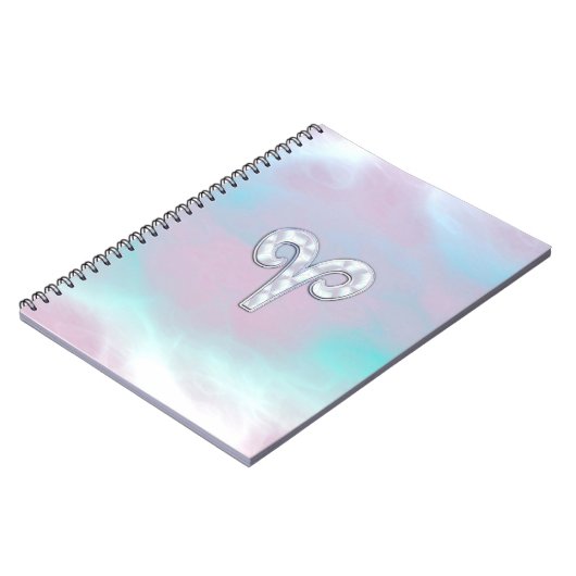 Mutter von Perlstil Aries Zodiac Sign Notizblock (Linke Seite)