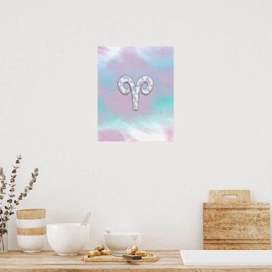 Mutter von Perlstil Aries Zodiac Sign Poster (Küche)