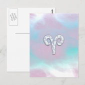 Mutter von Perlstil Aries Zodiac Sign Postkarte (Vorne/Hinten)