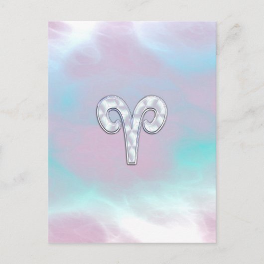 Mutter von Perlstil Aries Zodiac Sign Postkarte (Vorderseite)