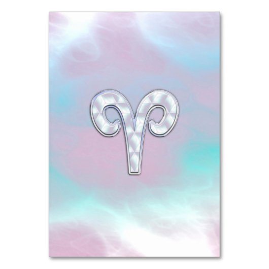 Mutter von Perlstil Aries Zodiac Sign Tischnummer (Vorderseite)