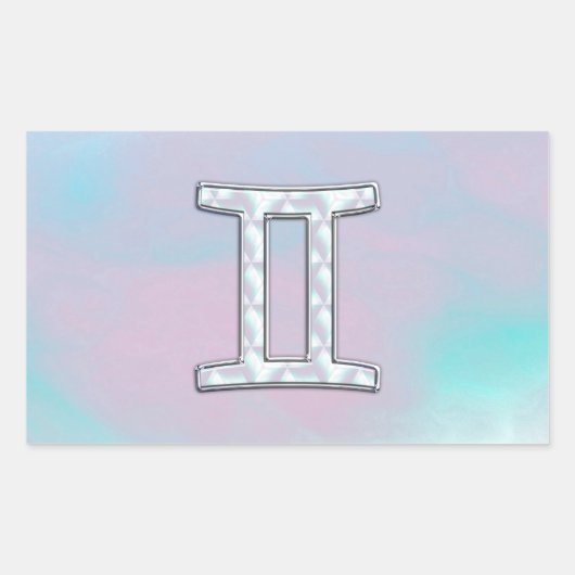 Mutter von Perlstil Gemini Zeichen Rechteckiger Aufkleber (Vorderseite)