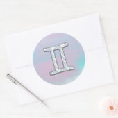 Mutter von Perlstil Gemini Zeichen Runder Aufkleber (Umschlag)