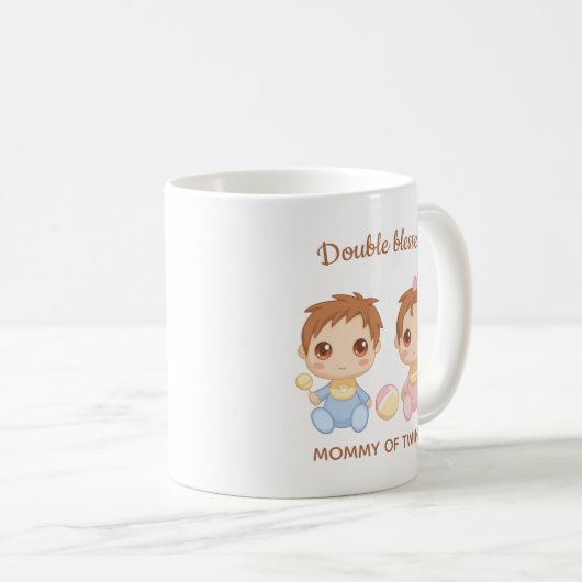 Mutter von Twins Baby Boy and Girl Kaffeetasse (VorderseiteRechts)