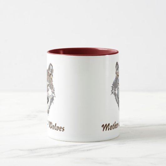 Mutter von Wölfen Kaffeetasse (Zentrum)