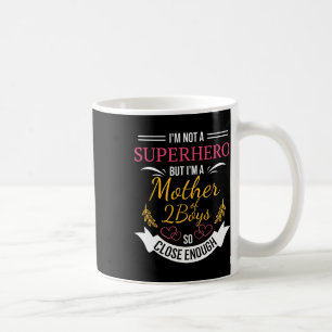 Mutter von zwei Jungen Witziges T-Shirt für Mama m Kaffeetasse