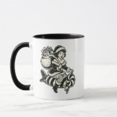 Mutter Weihnachten auf Gerstenzucker-Rakete. Tasse (Links)
