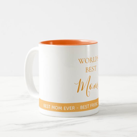 Mutter Welt Gold der besten Mutter Zweifarbige Tasse (Vorderseite Links)