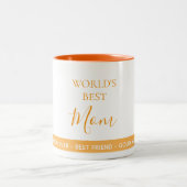 Mutter Welt Gold der besten Mutter Zweifarbige Tasse (Mittel)