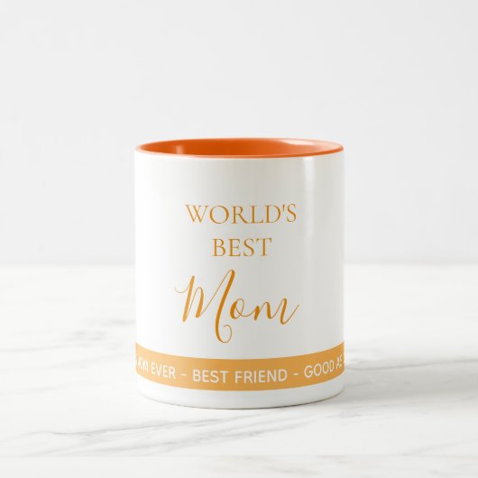 Mutter Welt Gold der besten Mutter Zweifarbige Tasse (Mittel)