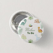 Mutter werdende Rawr Vulkan Dinosaurier Baby-Party Button (Vorne & Hinten)