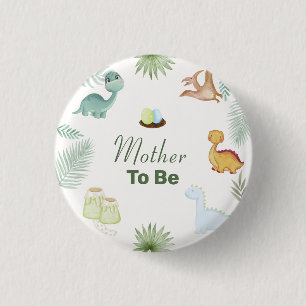 Mutter werdende Rawr Vulkan Dinosaurier Baby-Party Button