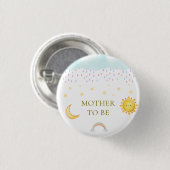 Mutter werdende Sonne Mond Sterne Regentropfen Bab Button (Vorne & Hinten)
