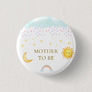 Mutter werdende Sonne Mond Sterne Regentropfen Bab Button