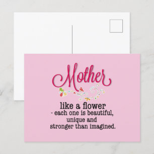 Mutter wie eine Blume, jede ist schön Postkarte