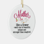 Mutter wie eine Blume, jede ist wunderschön Keramik Ornament (Rechts)
