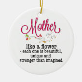 Mutter wie eine Blume, jede ist wunderschön Keramik Ornament (Vorne)