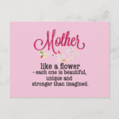 Mutter wie eine Blume, jede ist wunderschön Postkarte (Vorderseite)