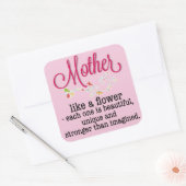 Mutter wie eine Blume, jede ist wunderschön Quadratischer Aufkleber (Umschlag)