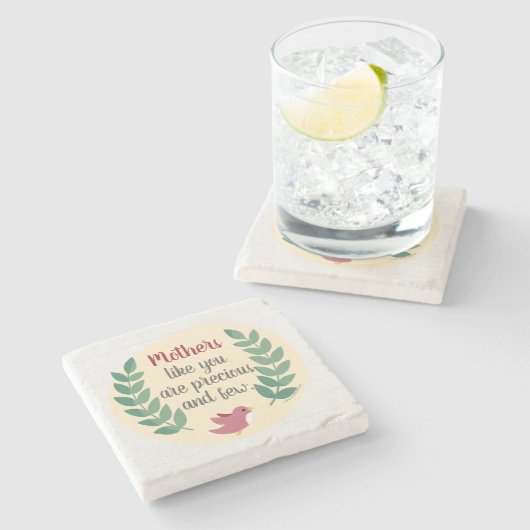 Mütter wie Sie sind Wertvoll und nur wenige Mama B Steinuntersetzer (Seitenansicht)