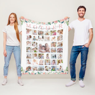 Mutter wir Liebe Sie 39 Foto handgeschriebene Blum Fleecedecke