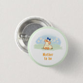 Mutter Wird Bald Silly Goose Daisy Flower Babypart Button (Vorne & Hinten)