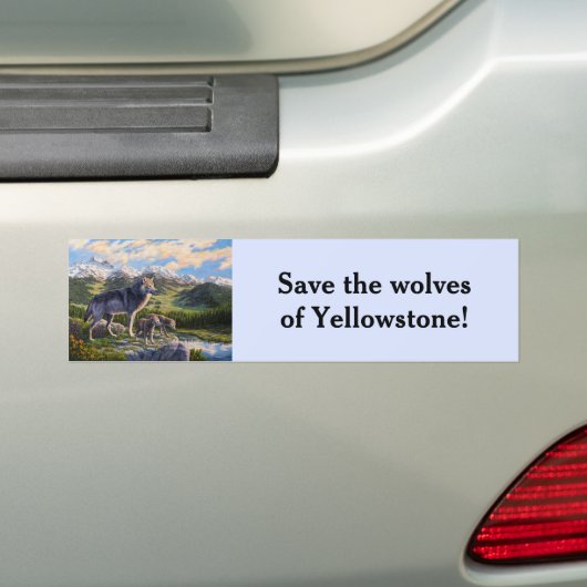 Mutter Wolf & Welpen Bergflusstal Autoaufkleber (Auf Auto)