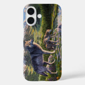 Mutter Wolf & Welpen Bergflusstal Case-Mate iPhone Hülle (Rückseite)