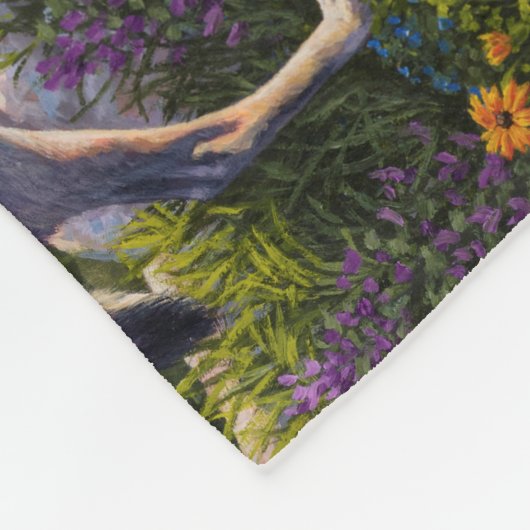 Mutter Wolf & Welpen Bergflusstal Fleecedecke (Ecke)