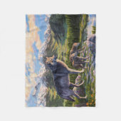 Mutter Wolf & Welpen Bergflusstal Fleecedecke (Vorderseite)