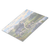 Mutter Wolf & Welpen Bergflusstal Notizblock (angewinkelt)