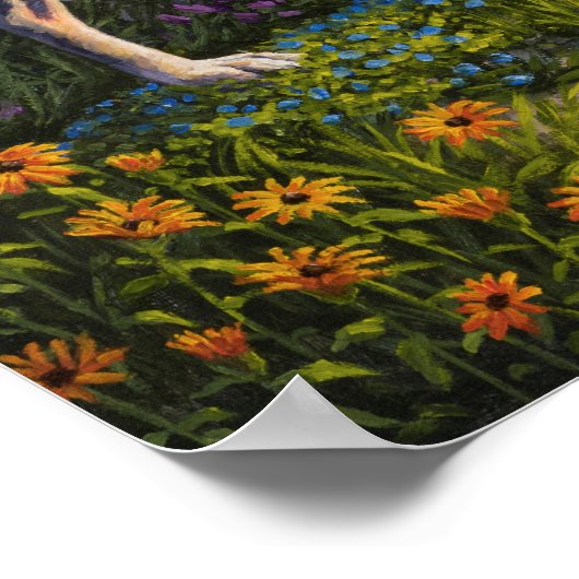 Mutter Wolf & Welpen Bergflusstal Poster (Ecke)