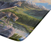Mutter Wolf & Welpen Bergflusstal Schneidebrett (Ecke)