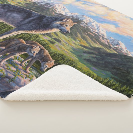 Mutter Wolf & Welpen Bergflusstal Sherpadecke (3/4)