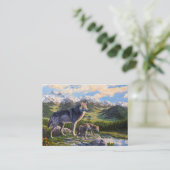 Mutter Wolf & Welpen Bergflusstal Visitenkarte (Stehend Vorderseite)