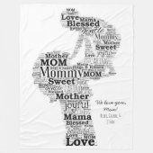 Mutter Word Art Fleecedecke (Vorderseite)
