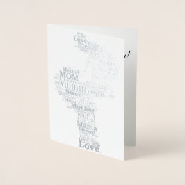 Mutter Word Art Folienkarte