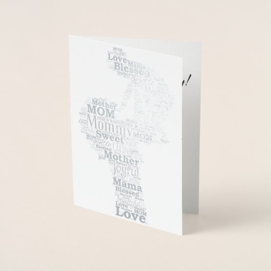 Mutter Word Art Folienkarte (Vorderseite)