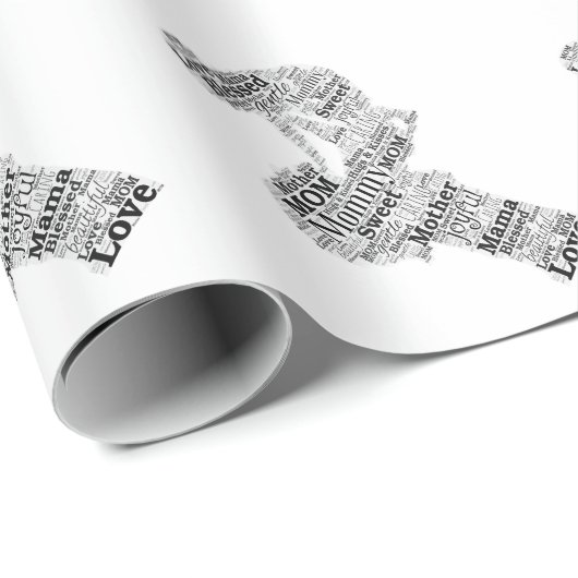 Mutter Word Art Geschenkpapier (Rolleneckpunkt)