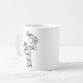 Mutter Word Art Kaffeetasse (Vorderseite Links)