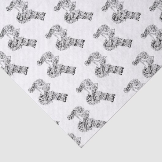 Mutter Word Art Seidenpapier (Ausschnitt)