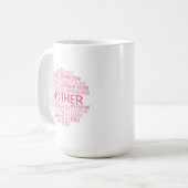 Mutter Word Cloud Kaffee Tasse in Rosa (Vorderseite Links)