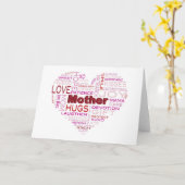 Mutter-Wort-Wolke in der Herz-Form-Gruß-Karte Karte (Gelbe Blume)