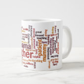 Mutter-Wort-Wolke Jumbo-Tasse (Vorderseite Rechts)