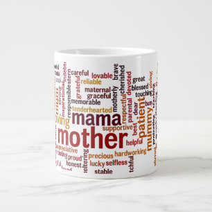 Mutter-Wort-Wolke Jumbo-Tasse