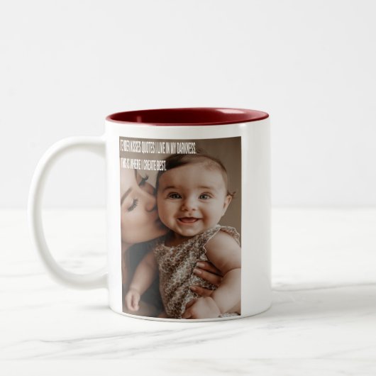 Mutter zart Kiss Zweifarbige Tasse (Links)