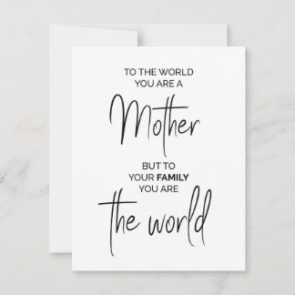 Mutter-Zitat, Geschenk für Muttertag oder Geburtst Feiertagskarte
