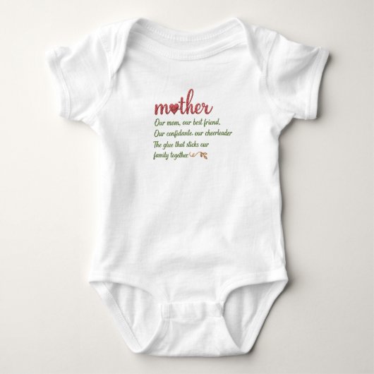 Mutter Zitat Tribute Baby Strampler (Vorderseite)